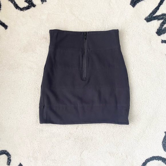 Talula Stretch Band Mini Skirt with Zip Grey Blue Charcoal 4 - Picture 2 of 10